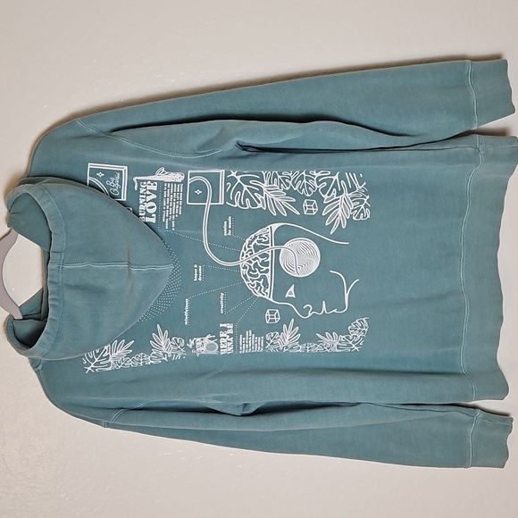 Men's Blue Graphic Hoodie - Picture 5 of 7